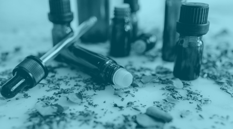 Several CBD oil bottles tipped over to show payment processing for CBD online sales