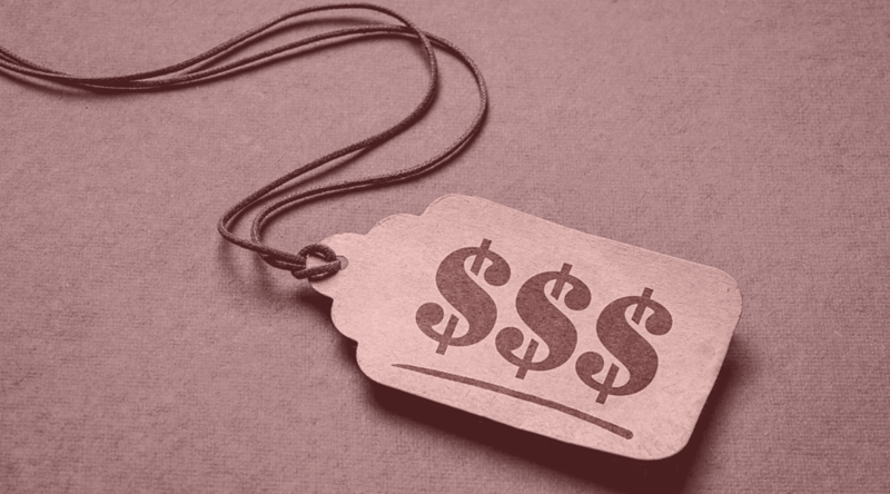 Close up photo of a price tag with three dollar signs to indicate pricing